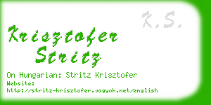 krisztofer stritz business card